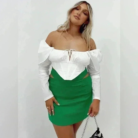 Princess Polly Dresses & Skirts - Princess Polly Amara cut out mini skirt green